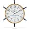 33" White & Blue Wood & Rope Ship Wheel Decorative Wall Clock